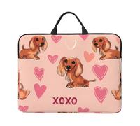 Valentine Love Custodia per computer portatile da 14 pollici con cane carino per donne e uomini, borsa da trasporto per computer aziendale resistente all'acqua custodia antiurto per notebook