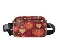Valentine Love Heart Red Fanny Pack Women Large Hip Belt Bag Impermeabile Trekking Cross Body Marsupio Valentine Love Heart Red, 20,3 x 13,5 x 5,8 cm, Funny Cute, Valentine Love Heart Red, 8 x 5.3 x