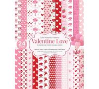 Valentine Love Scrapbook Paper: Double-Sided Hearts, Owls, Cupid & Strawberries | Cute Romantic Patterns | 8.5 x 11 Craft Paper for Scrapbooks, Cards & DIY Crafts