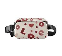 Valentine Love Semplice Vintage Dots Fashion Marsupio Borsa a Tracolla per Uomo Donna Mini Borsa da Petto Cintura Pouch con Cinghia Regolabile per Allenamento Corsa Escursionismo