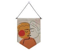 Valentine Lover Abstract Line banner gancio per parete con asta telescopica banner cortile decorazioni all'aperto per ufficio, scuola, aula, dormitorio, casa