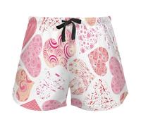 Valentine Pink Women's Lounge Pantaloncini Pajama Bottoms Yoga Sport Elastic Waist Drawstring,L