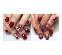Valentine Press On Nails Mandorla Mandorla Falso Lucido Falso Coperture Complete Acrilico Artificiale 48pcs 12 Dize