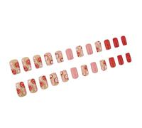 Valentine Press On Nails Unghie Artificiali Quadrate Design Lucido Unghie Artificiali Copertura Completa Chiodi Acrilici Artificiali 24 Pezzi 12 Dimensioni