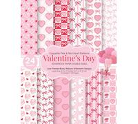 Valentine’s Day Coquette Scrapbook Paper: Double-Sided Pink & Red Heart Patterns | Bows, Ribbons & Romantic Designs | 8.5 x 11 Craft Paper for Cards, Journals & DIY Projects