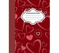 Valentine Shade of Hearts Pattern - Composition Notebook with Date | 8.5 x 11 Inches | 120 Dated Ruled Pages