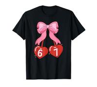 Valentine Six Seven Meme Trendy Coquette Bow Coppia Abbinamento Maglietta
