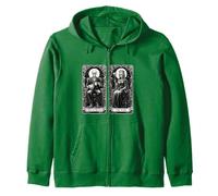 Valentine Skeleton Coppia Marito Moglie Dark Romance Tarocchi Felpa con Cappuccio