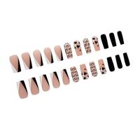 Valentine Square Fake Glossy Designs False Full Covers Artificiale Acrilico 24 Pezzi 12 Misure San Valentino Press On Nail