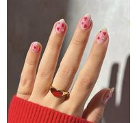 Valentine Stick on Artificial False Mandorla Finta French Tips 12 misure per unghie finte a mandorla da donna