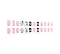 Valentine Stick on Artificial False Square Fake French Tips 12 misure per unghie finte quadrate da donna