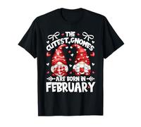 Valentines Birthday Gnomes for Women Men Born in February Maglietta