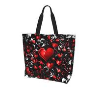 Valentine'S - Borsa a tracolla da donna a forma di cuore, borsa per la spesa romantica, impermeabile, grande borsa con tasca interna, per lavoro, viaggi, scuola