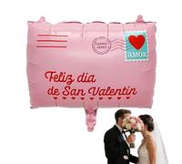 Valentines Day Balloons - Romantic Pink Envelope Shape Inflatable Decor, Valentines Day Foil Balloons with Love Letter Design, Party Atmosphere Props, Bridal Shower Decorations for Home