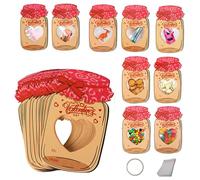 Valentines Day Cards, Colorful Jar Valentine's Day Card, Valentine's Day Card Set for Kids, Romantic Partner Exchange Cards, for Boys Girls Friends Family School, Fun Gift Cards for Celebrations