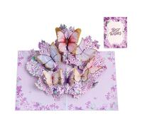 Valentines Day Cards for Kids,7.87*5.91in Vintage Butterfly Flower Decorations,Exploding tines Card - for Wife Mother Sister Kids Family Friends Holiday Engagement Ceremonies Special Occasions