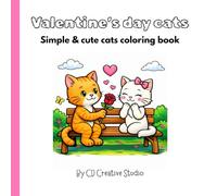 Valentine's day cats: Simple & cute cats coloring book