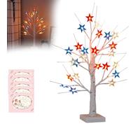 Valentines Day Decor Lighted Birch Tree with Heart Ornaments, Romantic Birch Twig Tree Decorations Lamp, Heart-Shaped Tree Lights with Red Accents for Wedding Party Birthday Home Decor (B)