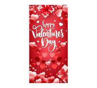 Valentines Day Door Decorations - Heart Theme Banner, Large Hanging Sign with Romantic Pattern Design, Garage Door Cover with Full Print Display, Holiday Decor Accessory Lightweight Build