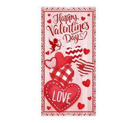 Valentines Day Door Decorations - Heart Theme Banner, Large Hanging Sign with Romantic Pattern Design, Garage Door Cover with Full Print Display, Holiday Decor Accessory Lightweight Build