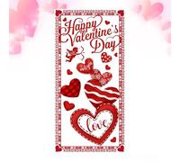 Valentines Day Door Decorations, Heart Theme Romantic Sign, 35.4x70.8inch Valentines Day Garage Door Cover, for Indoor Outdoor Garage Front Porch Party Holiday Supplies