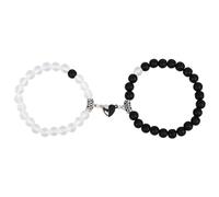 Valentine's Day Gift for Him/Her Magnetic Coppia Bracciale, Corrispondenza Eternal Relationship Beads, Pietra Flessibile Regalo per Lover Boy Girlfriend, 7.5 centimètres, glass/glazed