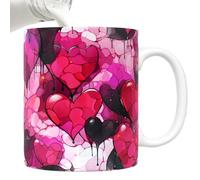 Valentines Day Heart Coffee Cup - Love Mug For Couples, Ceramic Valentine Drinkware, Romantic | Gift Boyfriend, Girlfriend, Partner, Desk, Ufficio, Breakfast, Tea, Milk, Holiday And Present