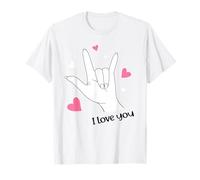 Valentines Day I Love You Hand Sign Language ASL Heart Cute Maglietta