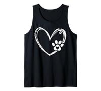 Valentines Day Paw Dog Heart Paws Cute Dog Cat Lover Canotta