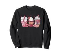 Valentines Day Pink Coffee Cup Latte Iced Cream Cute Hearts Felpa
