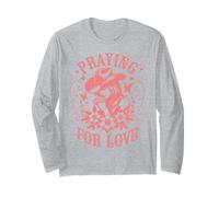 Valentines Day Praying for Love Cowgirl Maglia a Manica