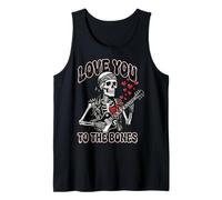Valentines Day Skeleton Rocker Love You To The Bones Rock On Canotta