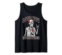Valentines Day Skeleton Rocker Love You To The Bones Rock On Canotta
