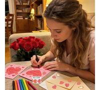 Valentines Day Stickers - Heart Shape Labels Decals, Decorative Love Theme Sticker Set, Self Adhesive Party Decoration Supplies, Holiday Accent for Wedding, Birthday, Home