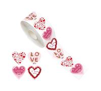 Valentines Day Stickers - Heart Stickers | Waterproof Self-Adhesive Seal Labels For Greeting Cards | Self-Adhesive Heart-Shaped Stickerrs For Journal Reward Classroom Wedding Party