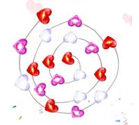 Valentines Day String Lights - LED Heart Decor, Battery Operated Love Sign Lights | Flexible Copper Wire Fairy Lighting for Bedroom, Apartment, Garden, Date Night, Holiday Party es, Wedding Decoration