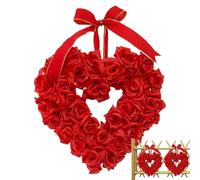 Valentines Day Wreaths, 40 cm Artificial Red Rose Love Decor | Valentine Wreaths for front Door, for Outdoor Patio Wall Window Home Front Door Porch Garden Party Wedding Holiday