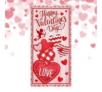 Valentines Door Cover - Romantic Heart Theme Backdrop | 35.4x70.8inch Convenient Valentines Day Door Banner - For Seasonal Romance Creation Garage Front Porch Party Decor Holiday Supplies