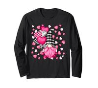 Valentines GNOME for Women Men Couples Cute Heart Pattern Maglia a Manica