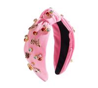 Valentine's Headband, Rhinestone Hairband, Heart Shape Fashion Accessory Elegant Style Comfortable Fit Lightweight Sparkling Detail Soft Jeweled Headband for Women, 5.12x6.69inch