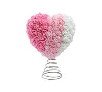 Valentines Heart Tree Topper - Rosa Stile Decorativo Ornament, Romantic Celebration Accent | Wedding Birthday Holiday Wall Home Front Door Decoration Display Romantic Event Tabletop Ornament Gift