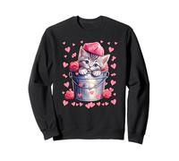 Valentines Love Cats Graphic for Cat Mom Cute Heart Pattern Felpa