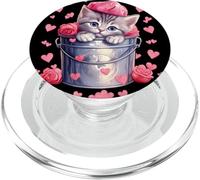Valentines Love Cats Graphic For Cat Mom Cute Heart Pattern PopSockets PopGrip per MagSafe
