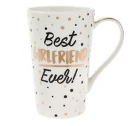 Valentines Tazza di Porcellana Oro E Nero Macchie E Testo Best Ragazza Ever