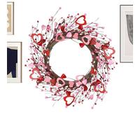 Valentines Wreath - ABS, 15,75 in Holiday Wall Sign Elegant Front Door Decor | Festive Valentine's Day Decoration, Holiday Wreath For Entryway, Kitchen, Living Room, Bedroom, Weddings, Parties