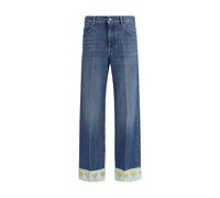 Valentino Blue Cotton Straight-Leg Jeans - W25