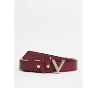 Valentino - Divina - Cintura bordeaux con dettagli in metallo dorati-Rosso M