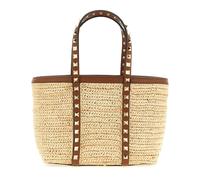 Valentino Garavani, ,Bags ,Donna ,Beige ,ONE SIZE Mini Borsa Shopping Rockstud in Raffia