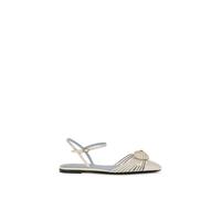Valentino Garavani Beige Calf Leather Bos Taurus Sandals - EU38/US8