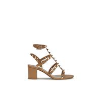 Valentino Garavani Beige Calf Leather Bos Taurus Strap-On Sandals - EU36/US6